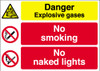 Danger Explosive gases  No smoking  No naked lights sign