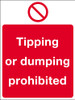 Tipping or dumping prohibited sign