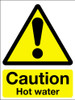 Caution hot water sign