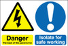 Danger the back of this panel is live Isolate for safe working
