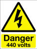 Danger 440 volts adhesive sign