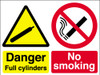 Danger full cylinders No smoking sign