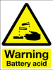 Warning battery acid sign