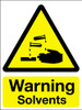 Warning solvents sign
