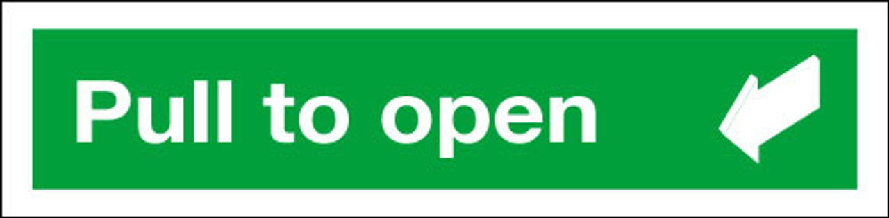 Pull to open exit sign