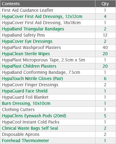 Primary School first aid Kit