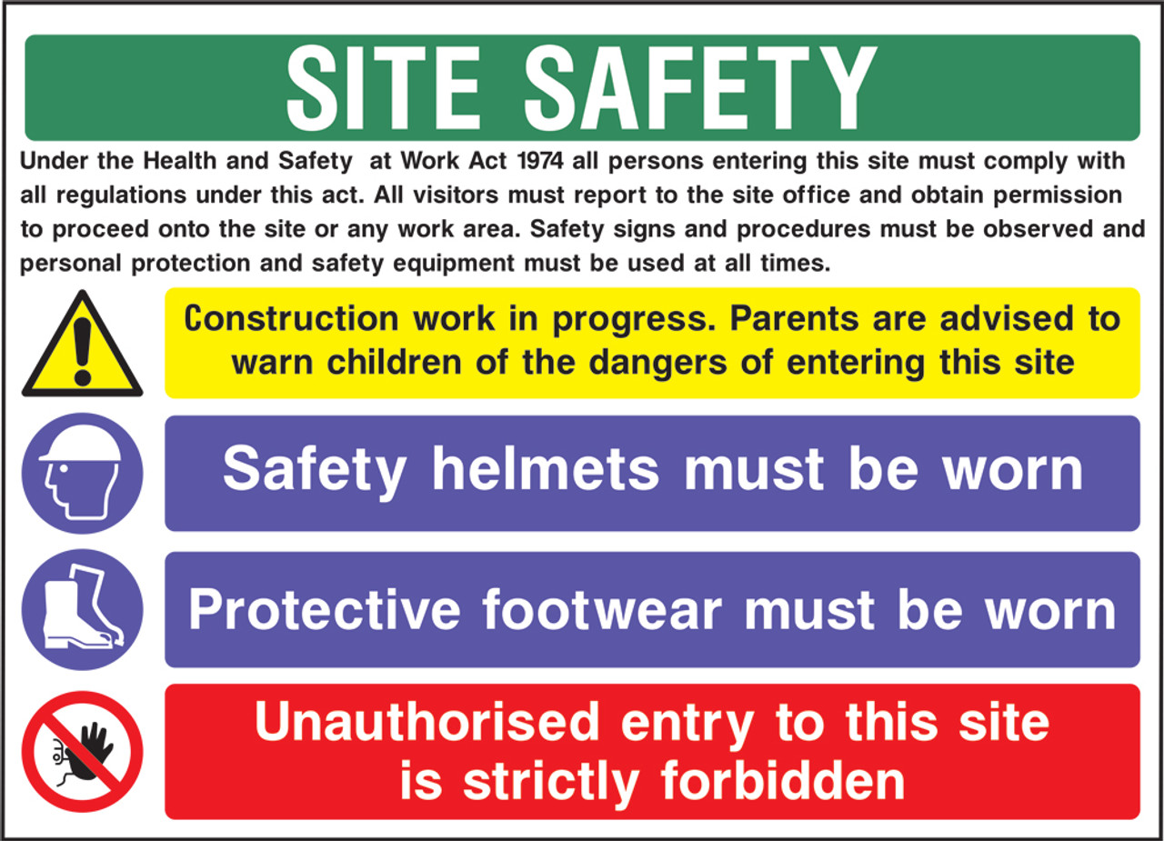 Site safety 4 costruction sign