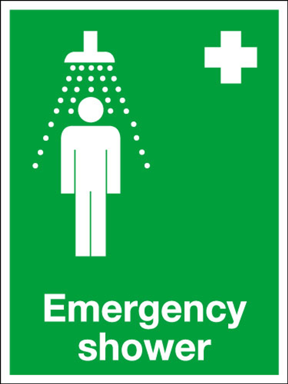 Emergency shower sign