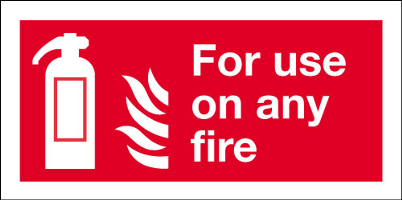 Fire extinguisher sign for use on any fire