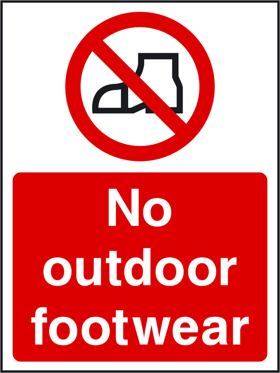 No outdoor footwear