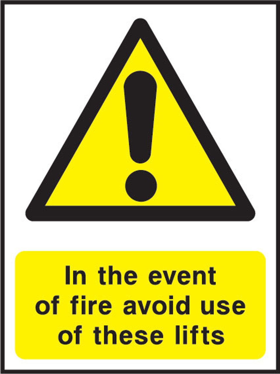 In the event of fire avoid use of these lifts