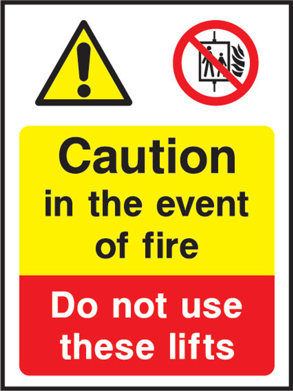 Caution In the event of fire Do not use these lifts