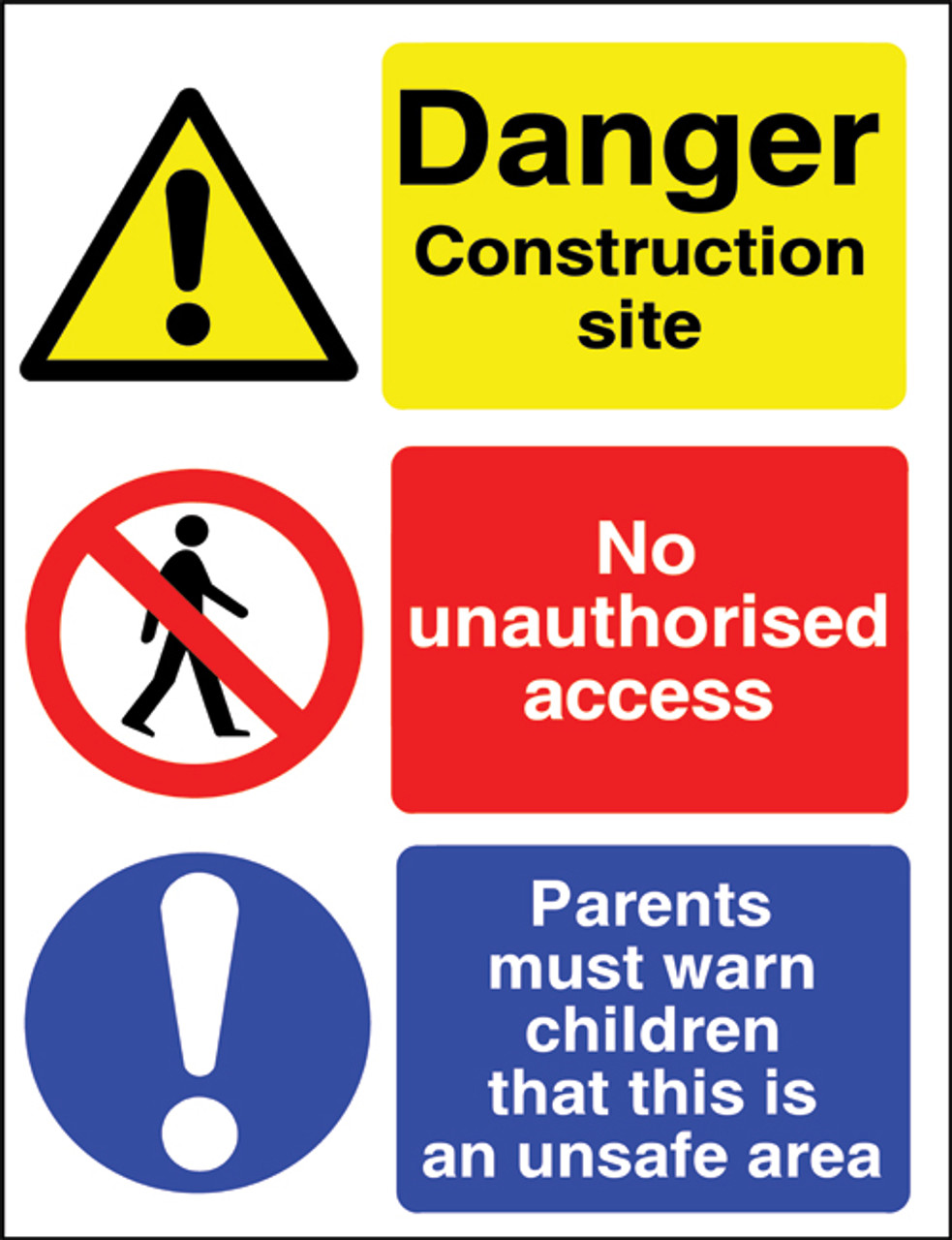 Danger construction site Correx Sign