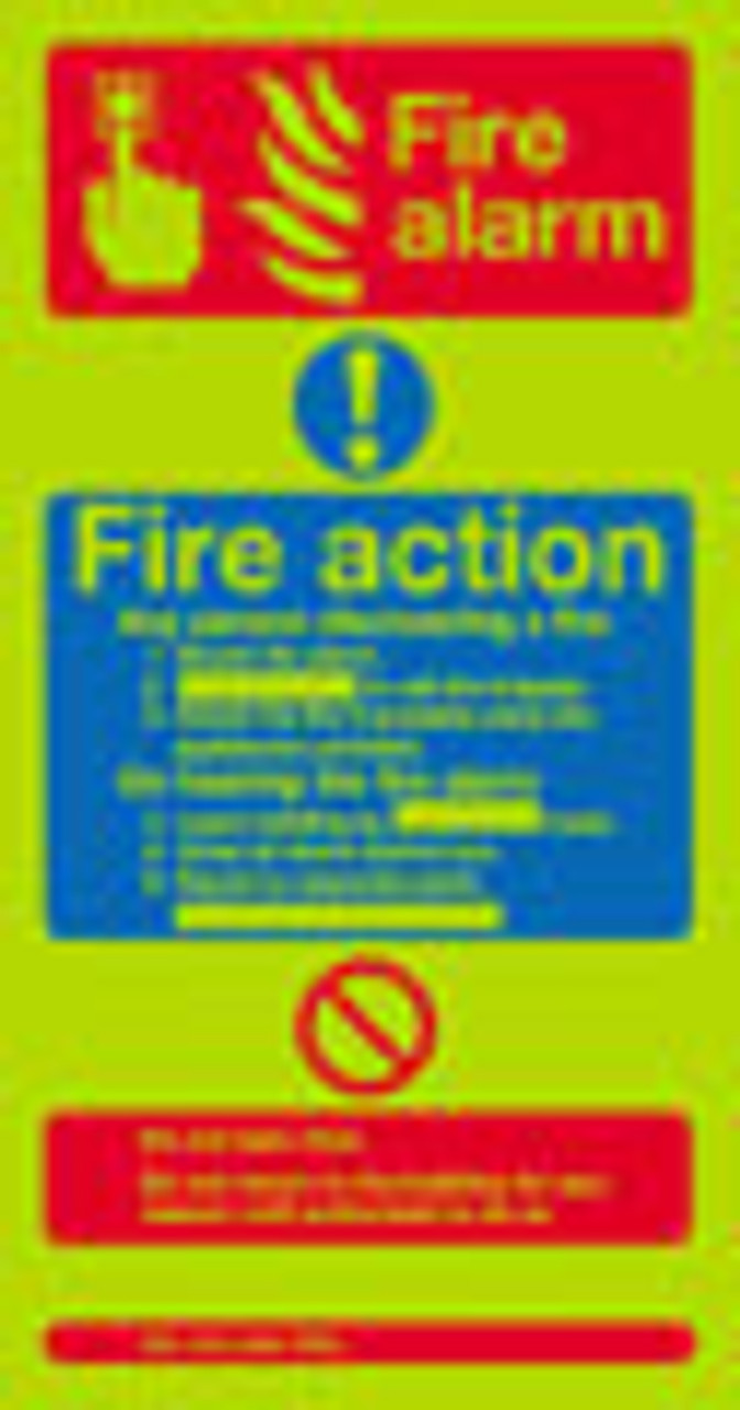 Nite-glo Fire alarm Fire action notice