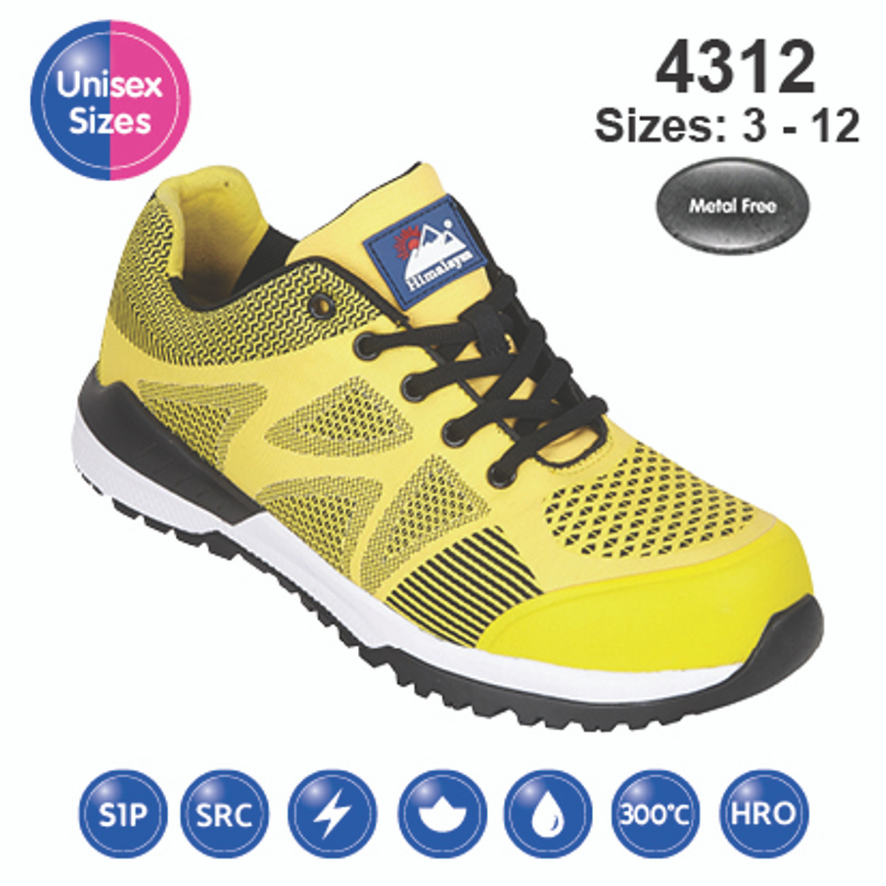 HIMALAYAN Yellow Bounce Mesh Safety Trainer