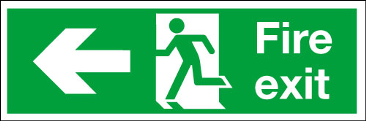 Warehouse Fire exit left sign