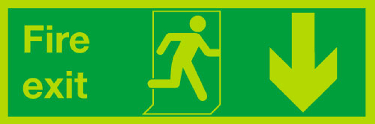 Nite-glo Fire exit Down sign