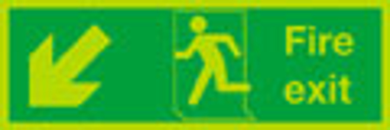 Nite-glo Fire exit sign, Down Left