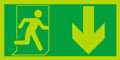 Night glo fire exit sign, Running man Arrow down