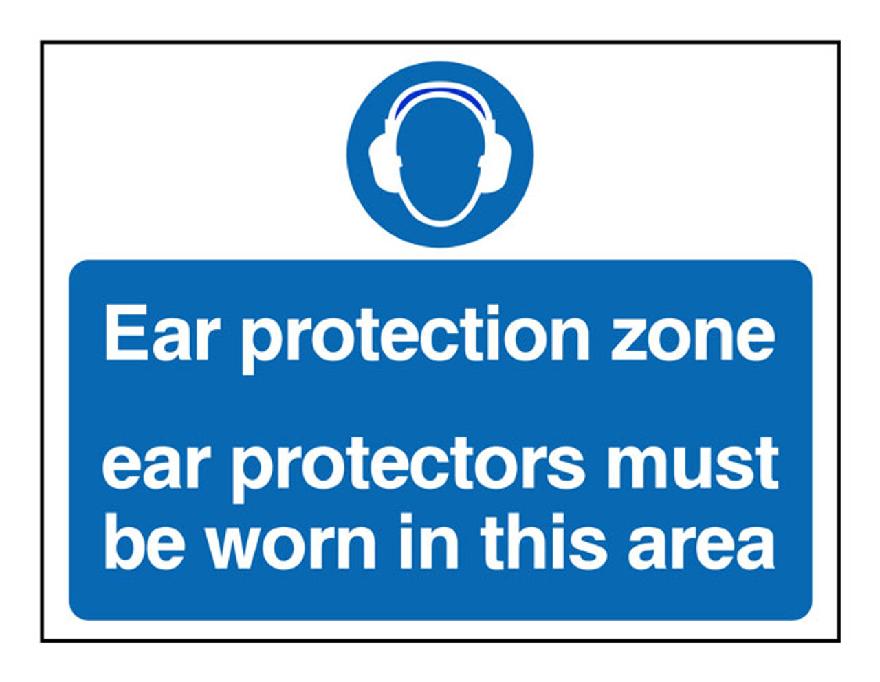 Ear protection zone safety sign