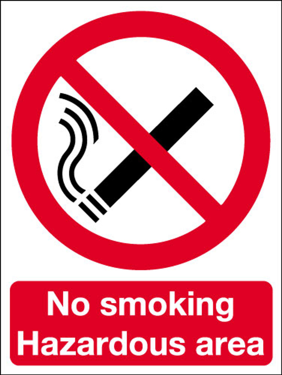 No smoking hazardous area sign