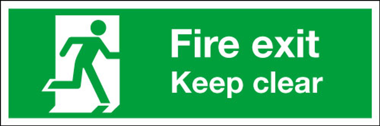 Fire exit Keep clear sign