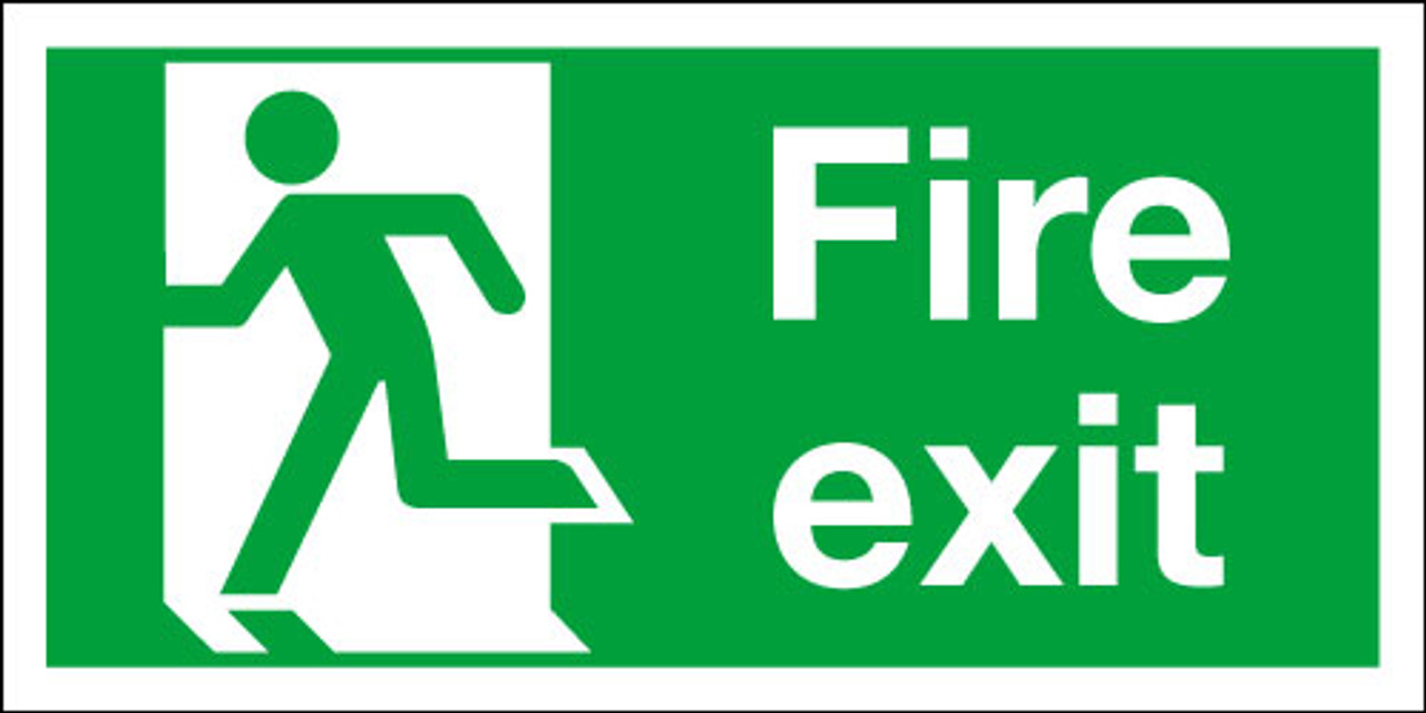 Fire exit left safety sign