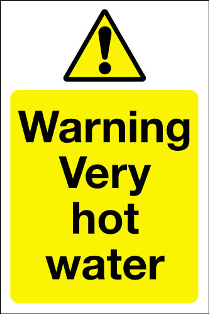 Warning very hot water sign