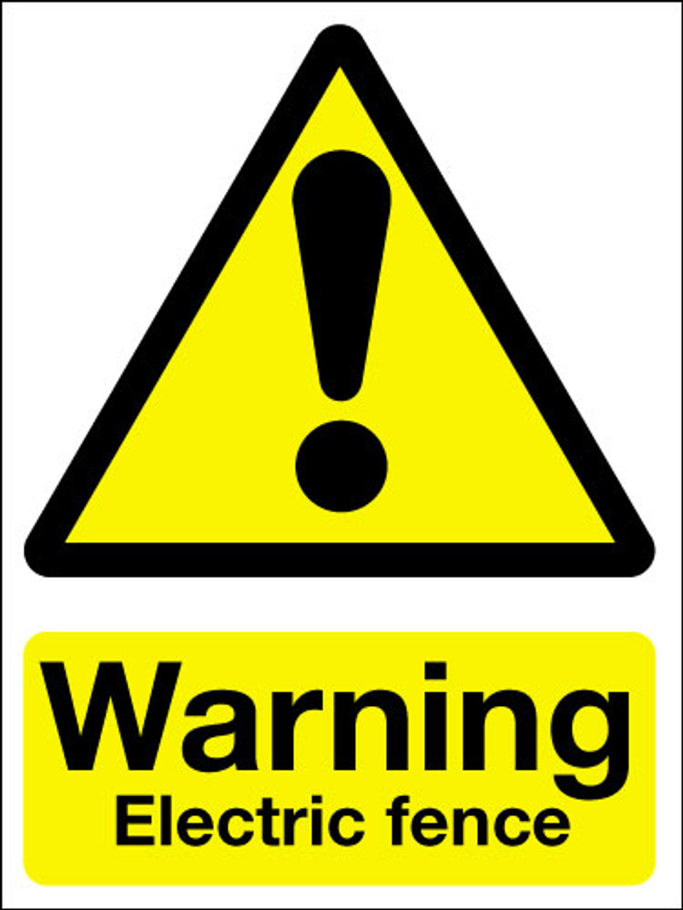 Warning electric fence sign