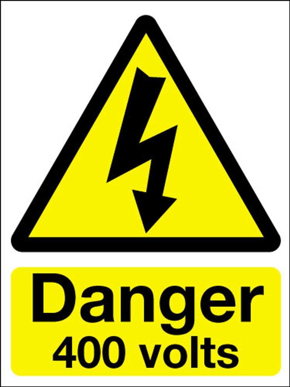 Danger 400 volts sign