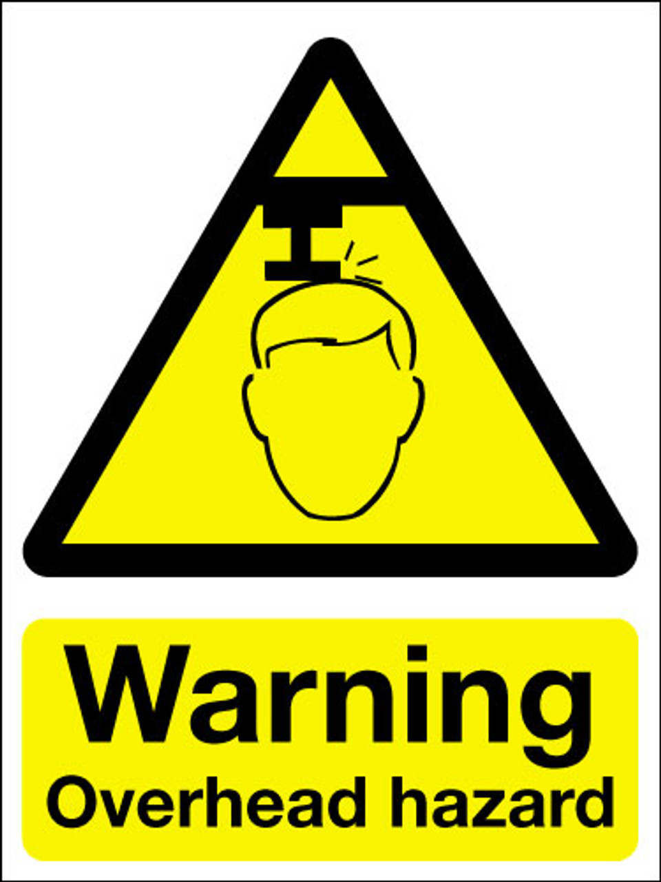 Warning overhead hazard sign