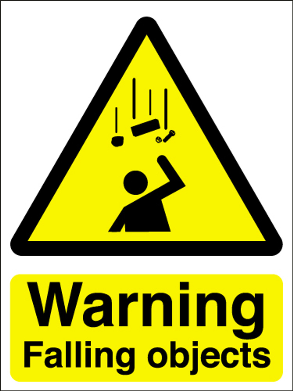 Warning falling objects sign