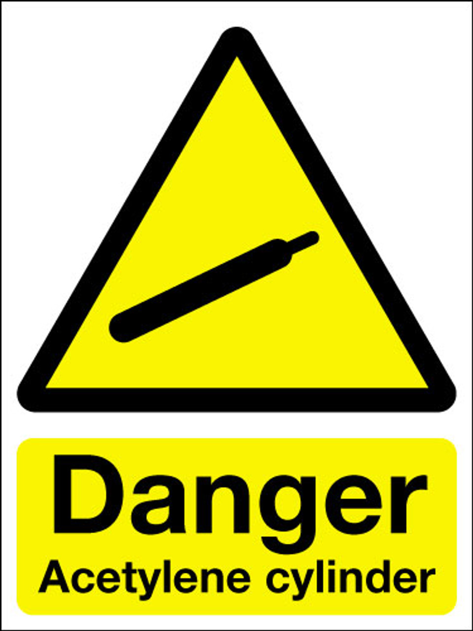Danger acetylene cylinder sign