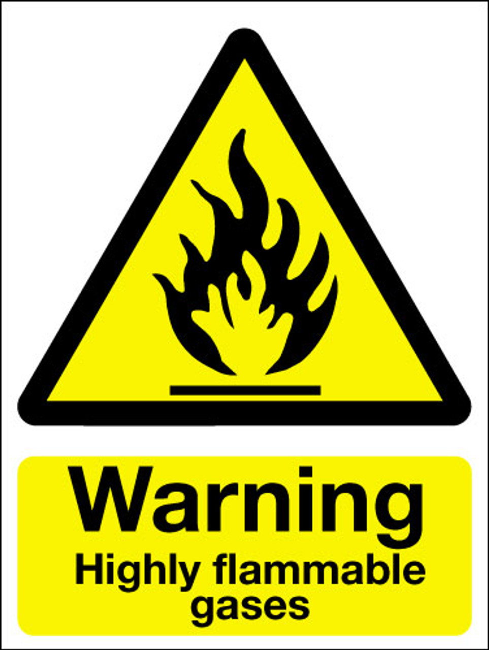 Warning highly flammable gasses sign