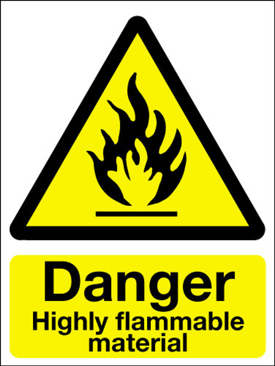 Danger highly flammable material sign