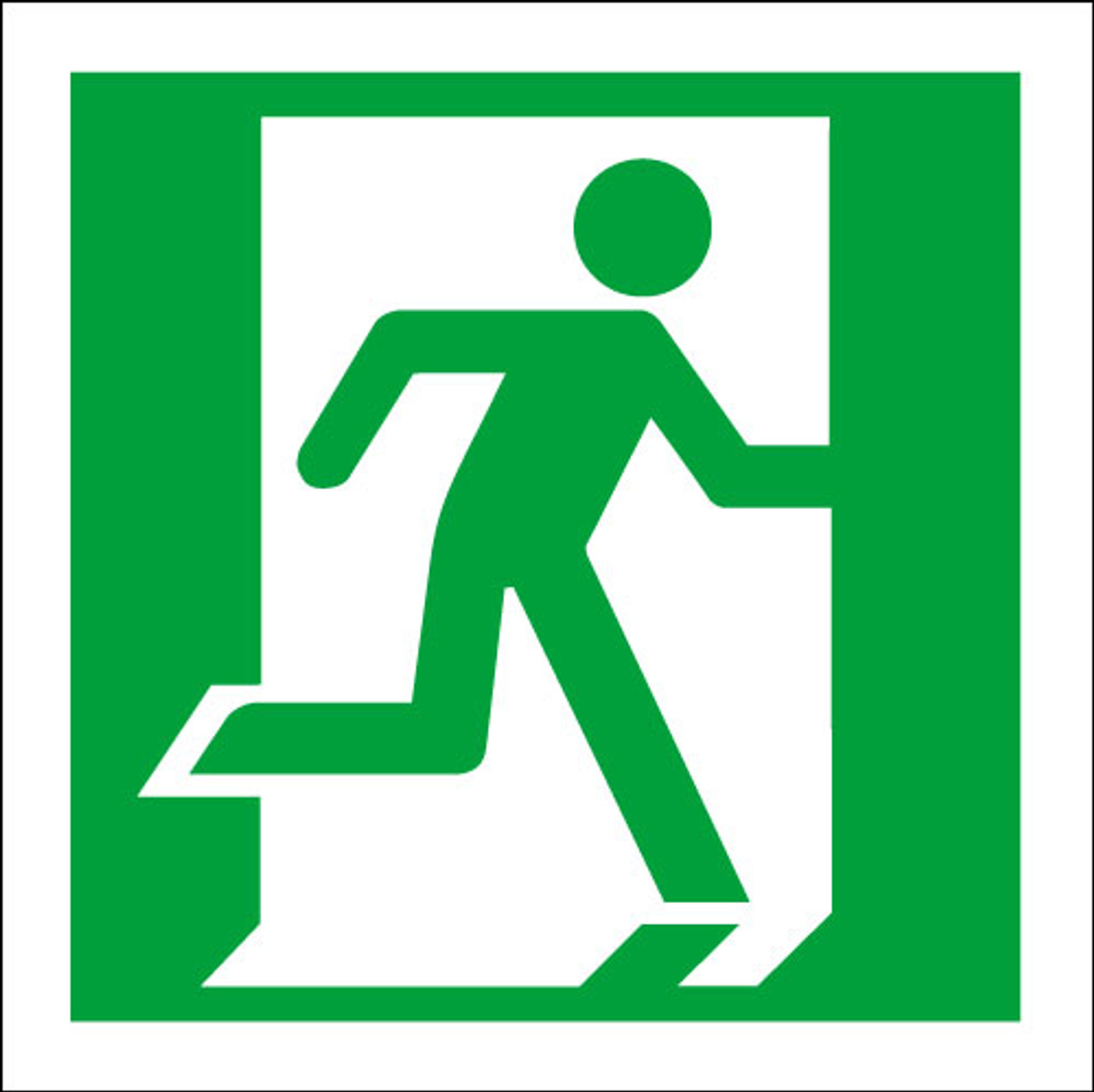 Running man right fire exit logo