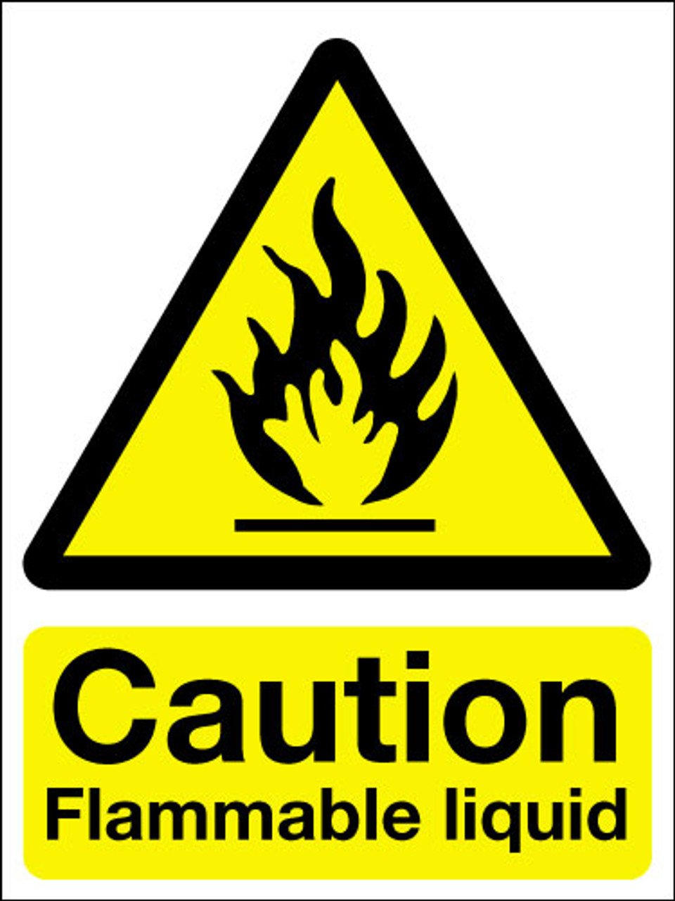 Caution flammable liquid sign