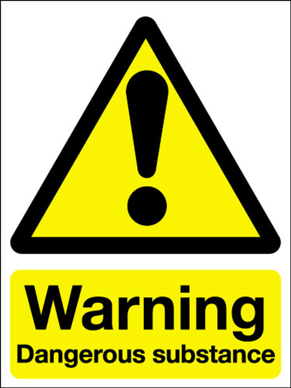 Warning dangerous substances adhesive sign
