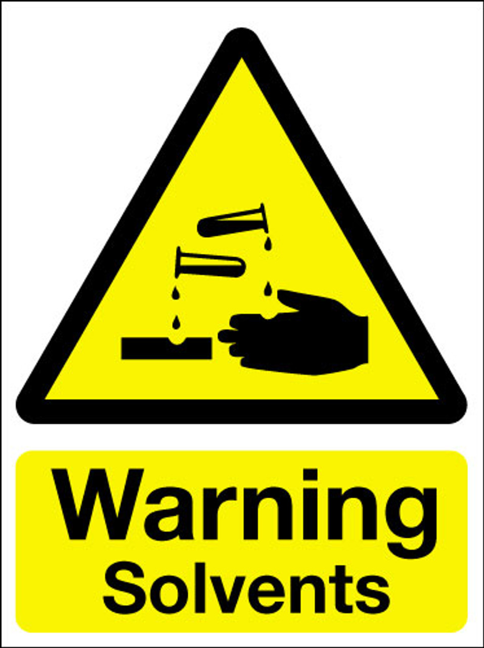 Warning solvents sign