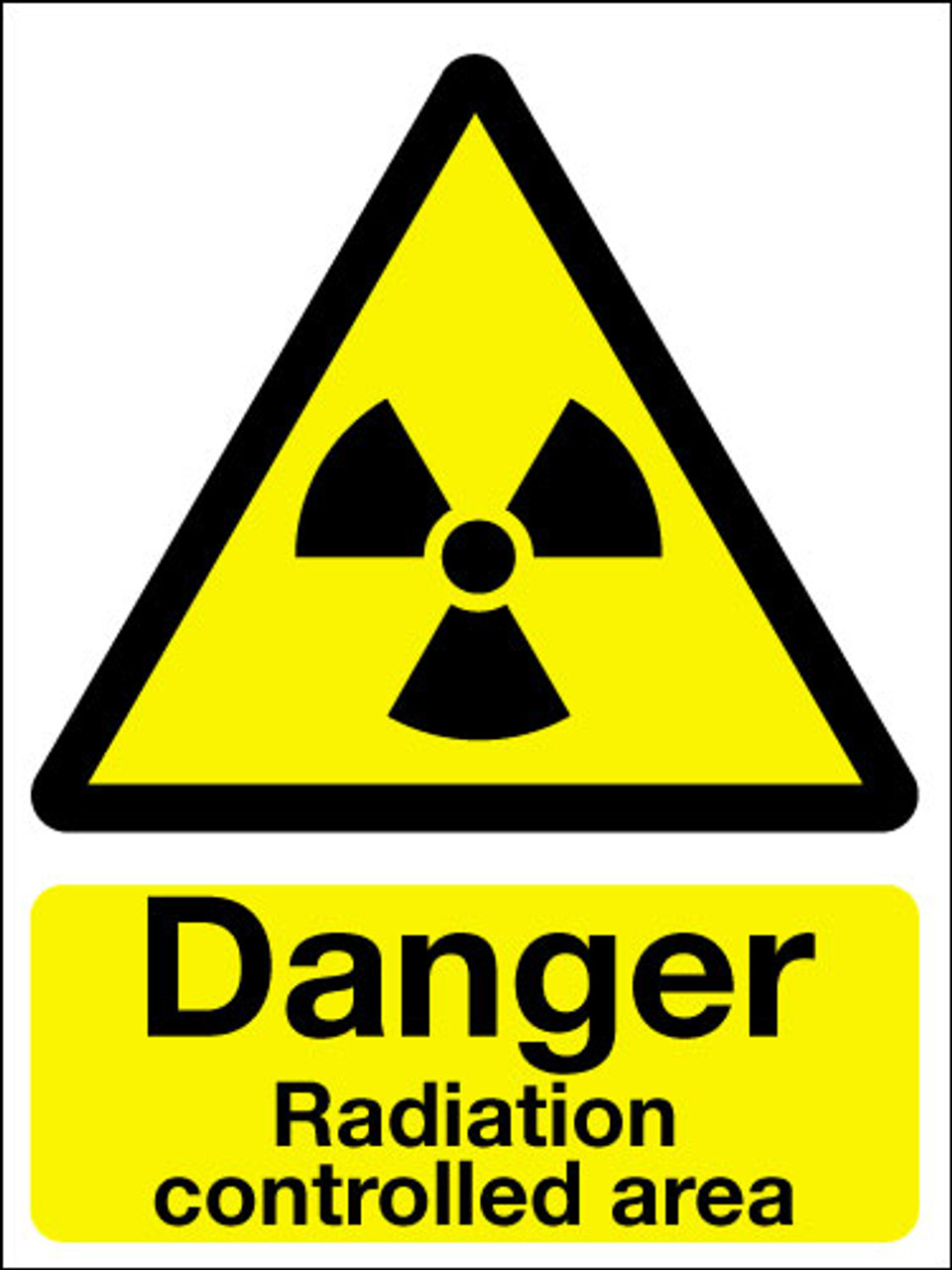 Danger radiation controlled area sign