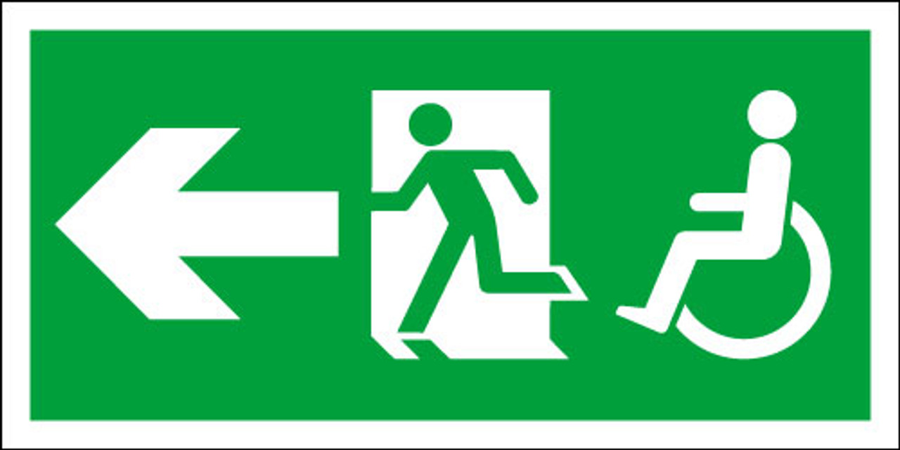 fire exit left sign