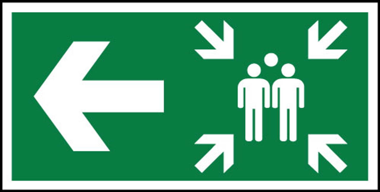 Fire Assembly point left sign