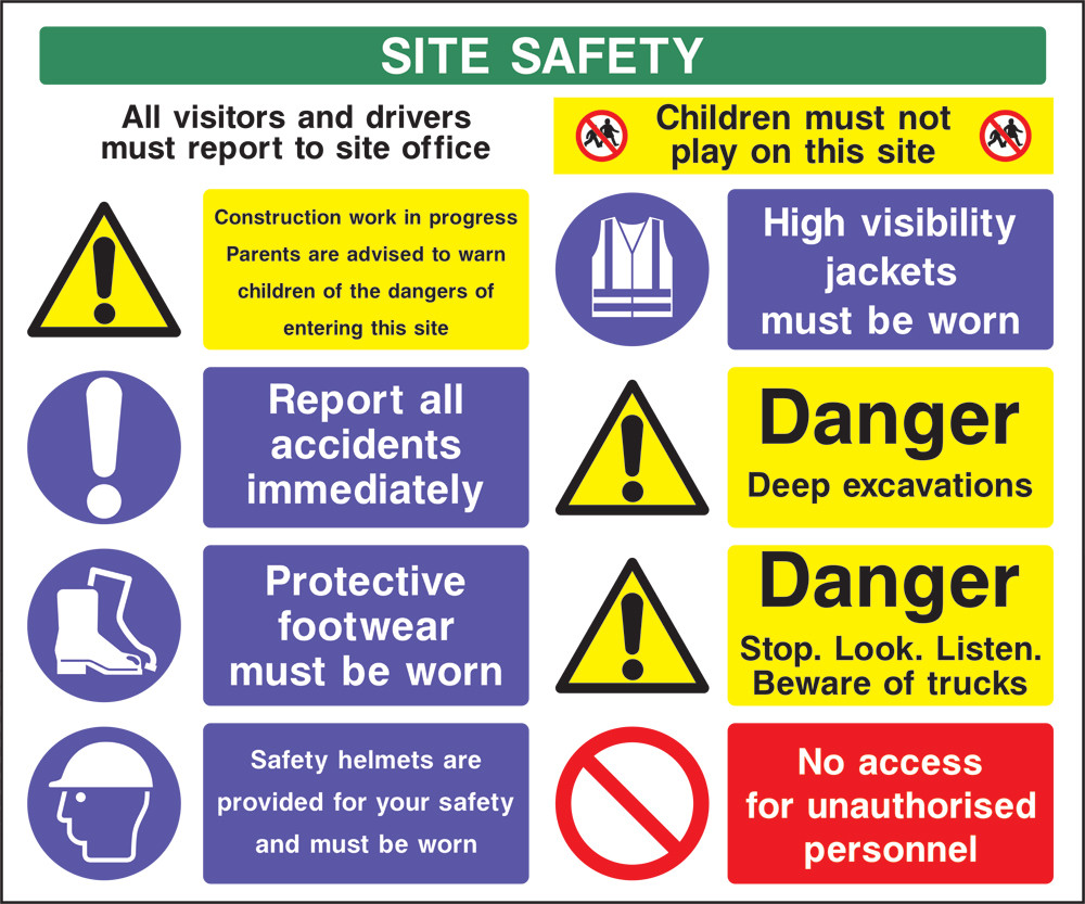 Site safety 2 costruction sign