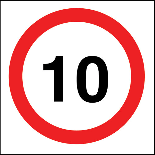 10 mph Speed sign
