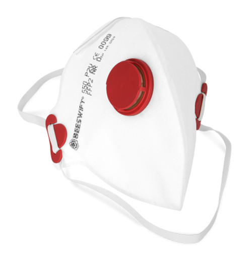 FOLD FLAT P2 MASK WITH VALVE WHITE (box of 20)