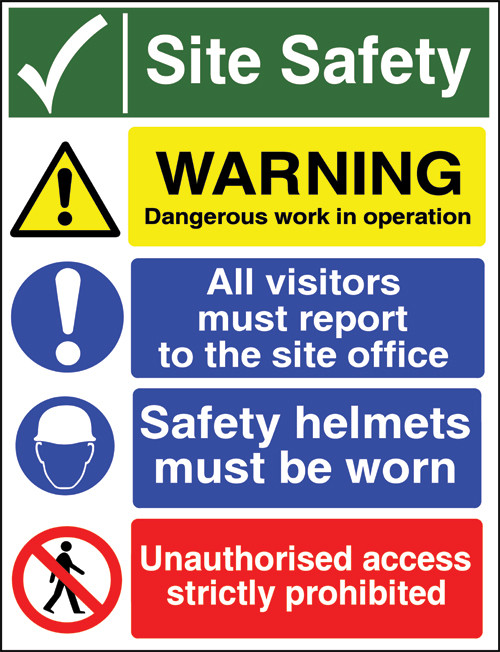 Site Safety sign The Health and Safety work act 1974...