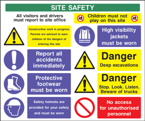 Site safety 2 costruction sign