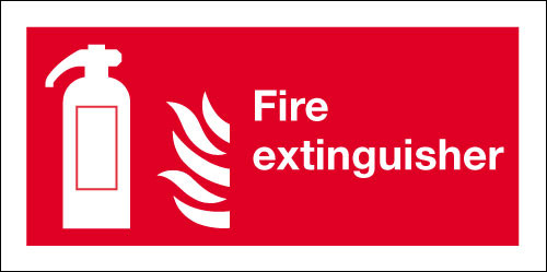 Fire extinguisher safety sign