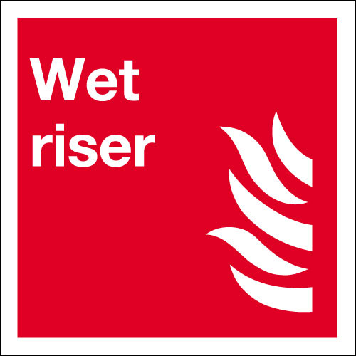 Wet riser sign