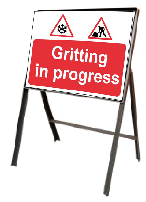 Gritting in progress sign